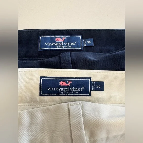 Lot Of 2 Vineyard Vines Performance Shorts Men Size 36 Chino Breaker Shorts Golf - Picture 2 of 11